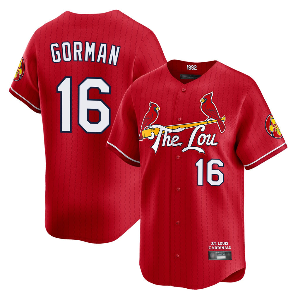 Fenge St. Louis Cardinals #16 Nolan Gorman Player Red City Connect Limited Stitched Jerseys