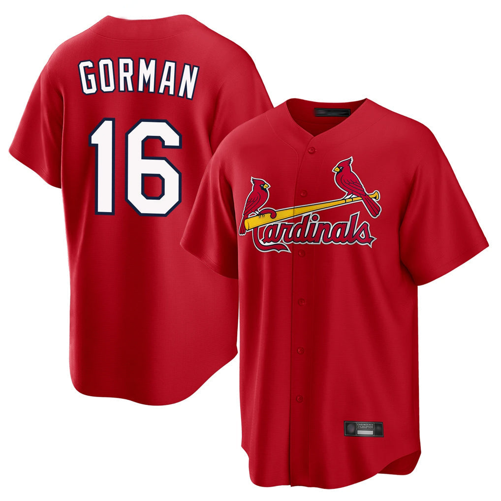 Fenge St. Louis Cardinals #16 Nolan Gorman Player Red Home Game Stitched Jerseys