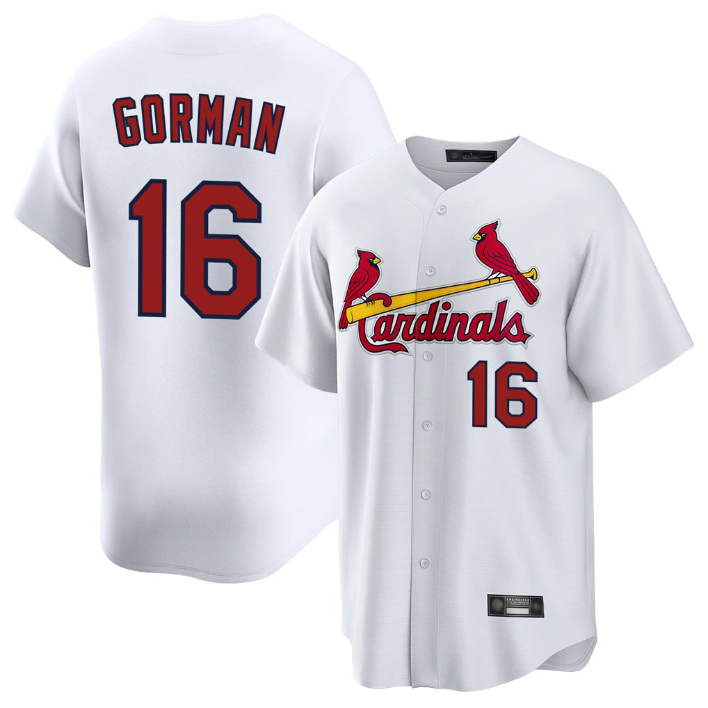 Fenge St. Louis Cardinals #16 Nolan Gorman Player White Home Game Stitched Jerseys
