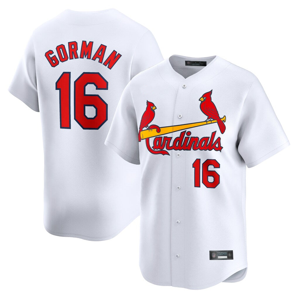 Fenge St. Louis Cardinals #16 Nolan Gorman Player White Home Limited Stitched Jerseys