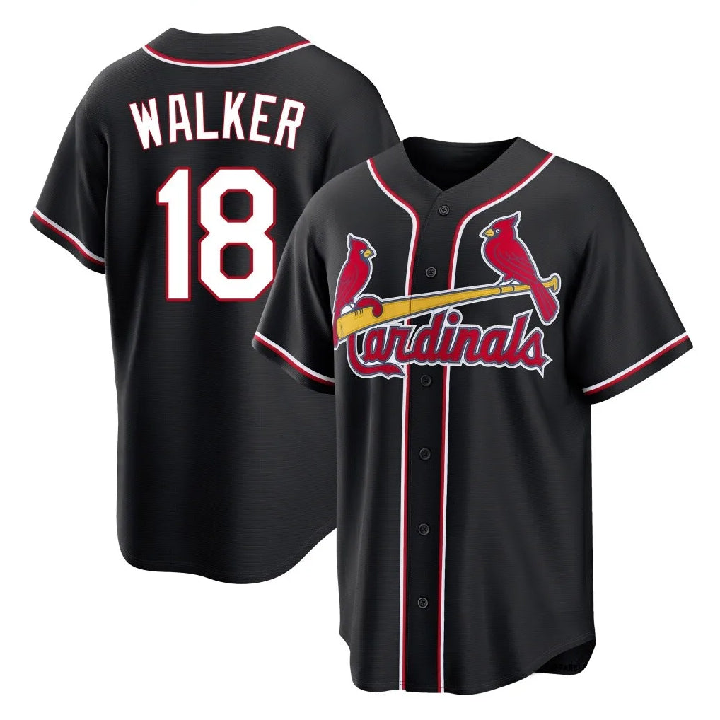 Fenge St. Louis Cardinals #18 Jordan Walker Player Black Carbon Fashio Game Stitched Jerseys