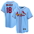 Fenge St. Louis Cardinals #18 Jordan Walker Player Light Blue Home Game Stitched Jerseys