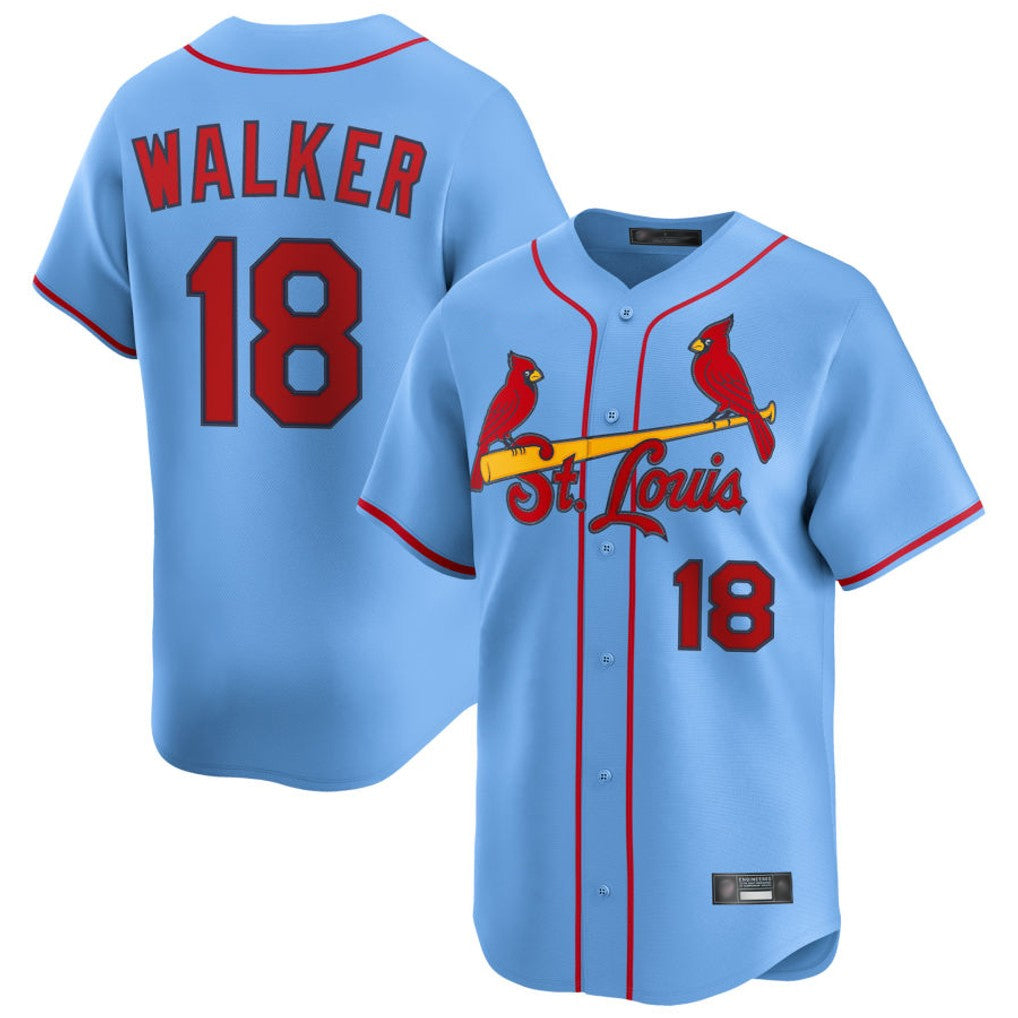 Fenge St. Louis Cardinals #18 Jordan Walker Player Light Blue Home Limited Stitched Jerseys