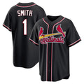 Fenge St. Louis Cardinals #1 Ozzie Smith Player Black Carbon Fashio Game Stitched Jerseys