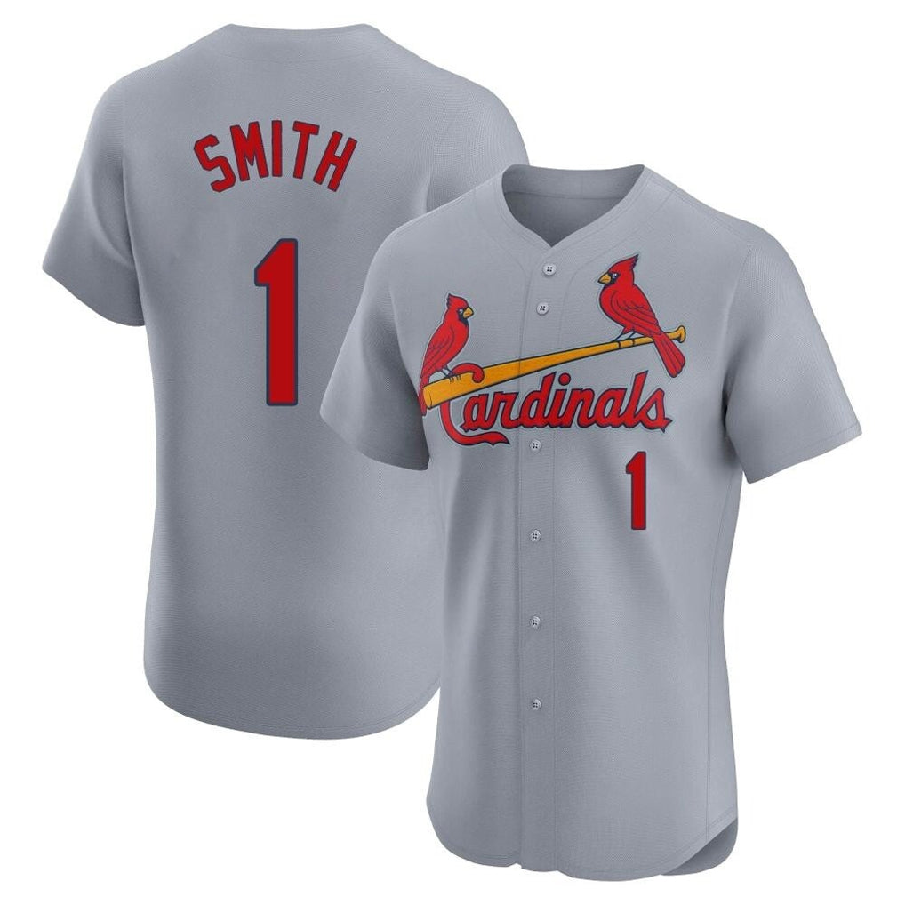 Fenge St. Louis Cardinals #1 Ozzie Smith Player Gray Home Limited Elite Stitched Jerseys