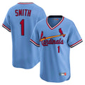 Fenge St. Louis Cardinals #1 Ozzie Smith Player Light Blue Throwback Cooperstown Collection Limited Stitched Jerseys
