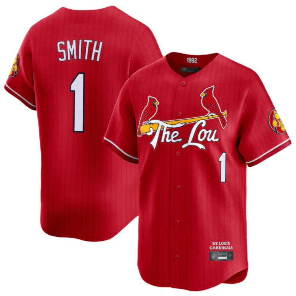 Fenge St. Louis Cardinals #1 Ozzie Smith Player Red City Connect Limited Stitched Jerseys