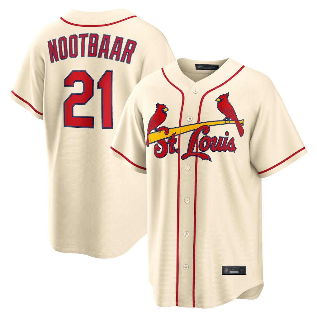 Fenge St. Louis Cardinals #21 Lars Nootbaar Player Cream Home Game Stitched Jerseys
