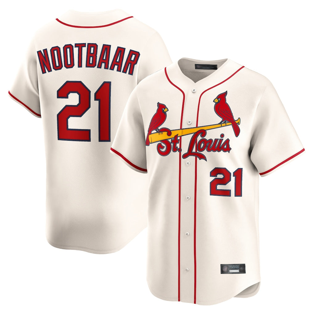 Fenge St. Louis Cardinals #21 Lars Nootbaar Player Cream Home Limited Stitched Jerseys
