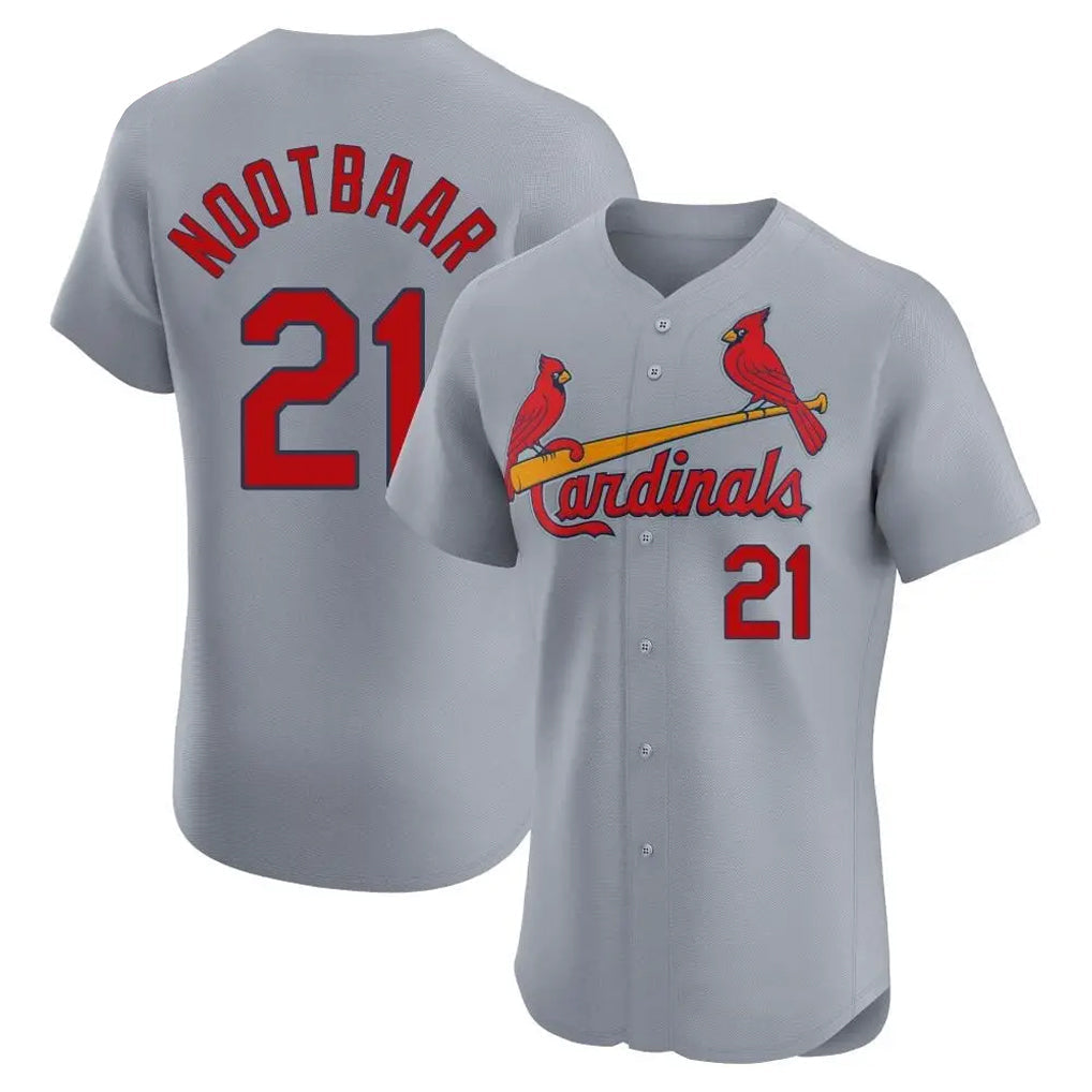 Fenge St. Louis Cardinals #21 Lars Nootbaar Player Gary Home Limited Elite Stitched Jerseys