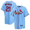 Fenge St. Louis Cardinals #21 Lars Nootbaar Player Light Blue Home Game Stitched Jerseys