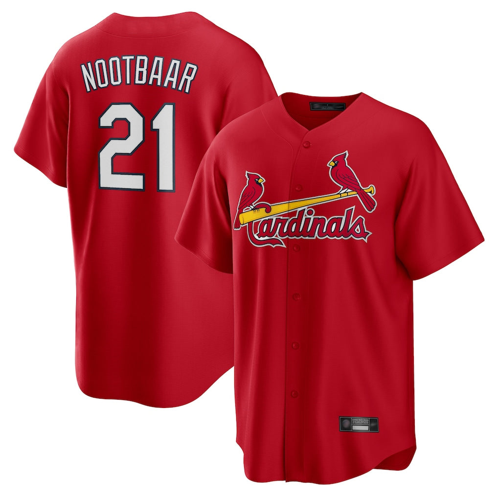 Fenge St. Louis Cardinals #21 Lars Nootbaar Player Red Home Game Stitched Jerseys