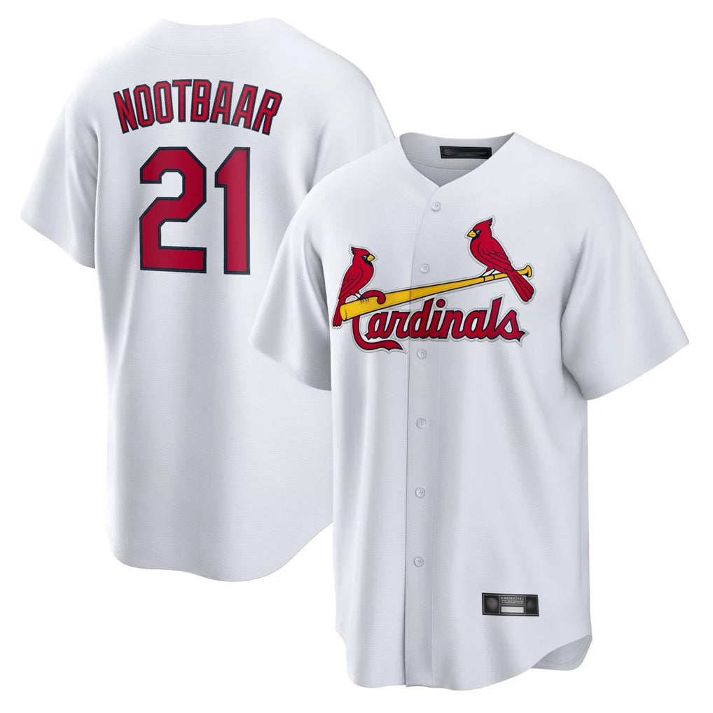Fenge St. Louis Cardinals #21 Lars Nootbaar Player White Home Game Stitched Jerseys