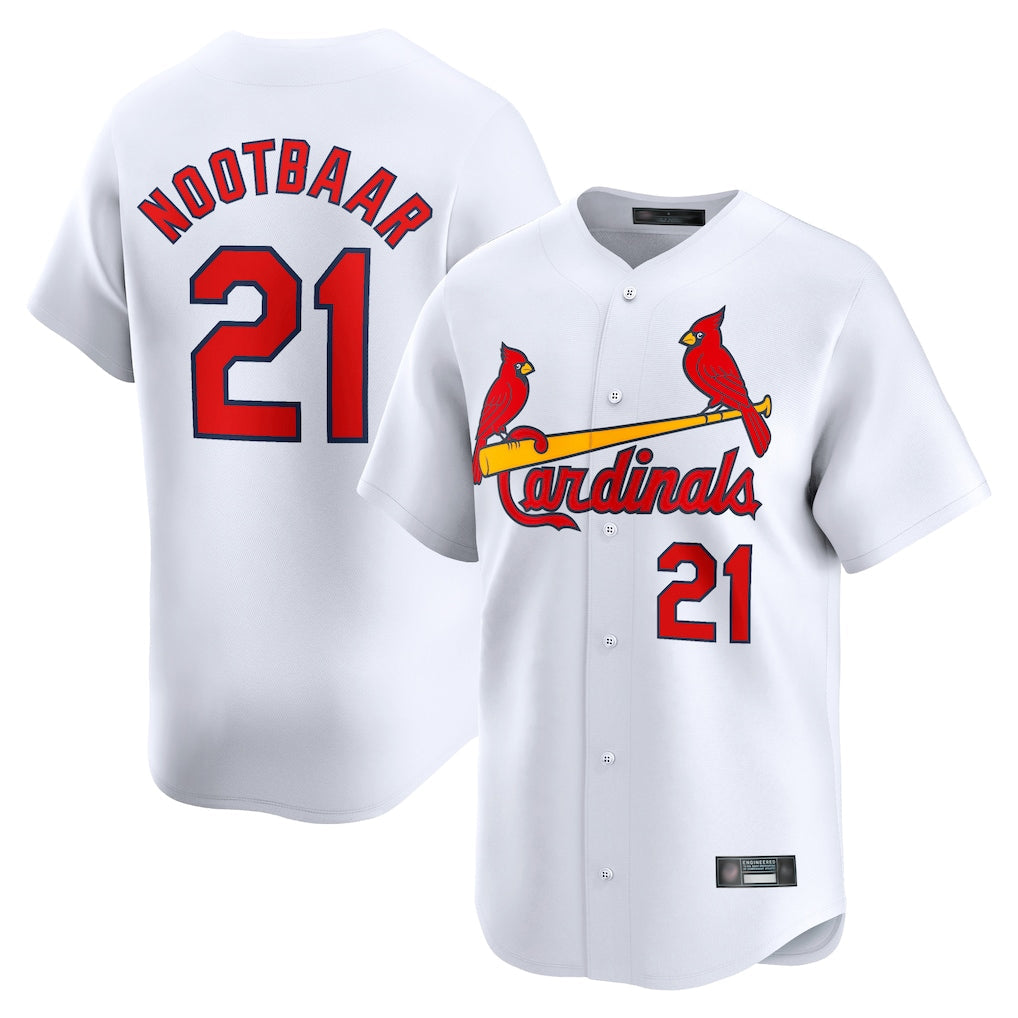 Fenge St. Louis Cardinals #21 Lars Nootbaar Player White Home Limited Stitched Jerseys