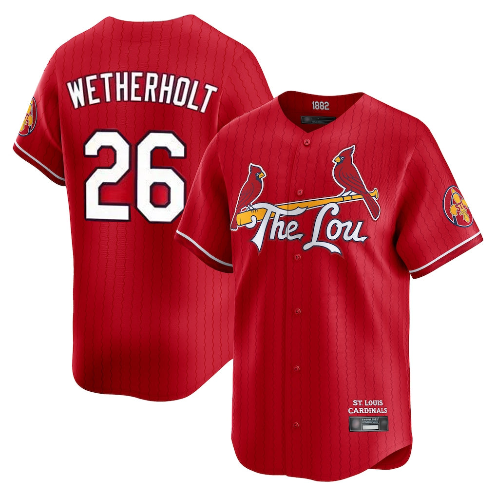 Fenge St. Louis Cardinals #26 JJ Wetherholt Player Red City Connect Limited Stitched Jerseys
