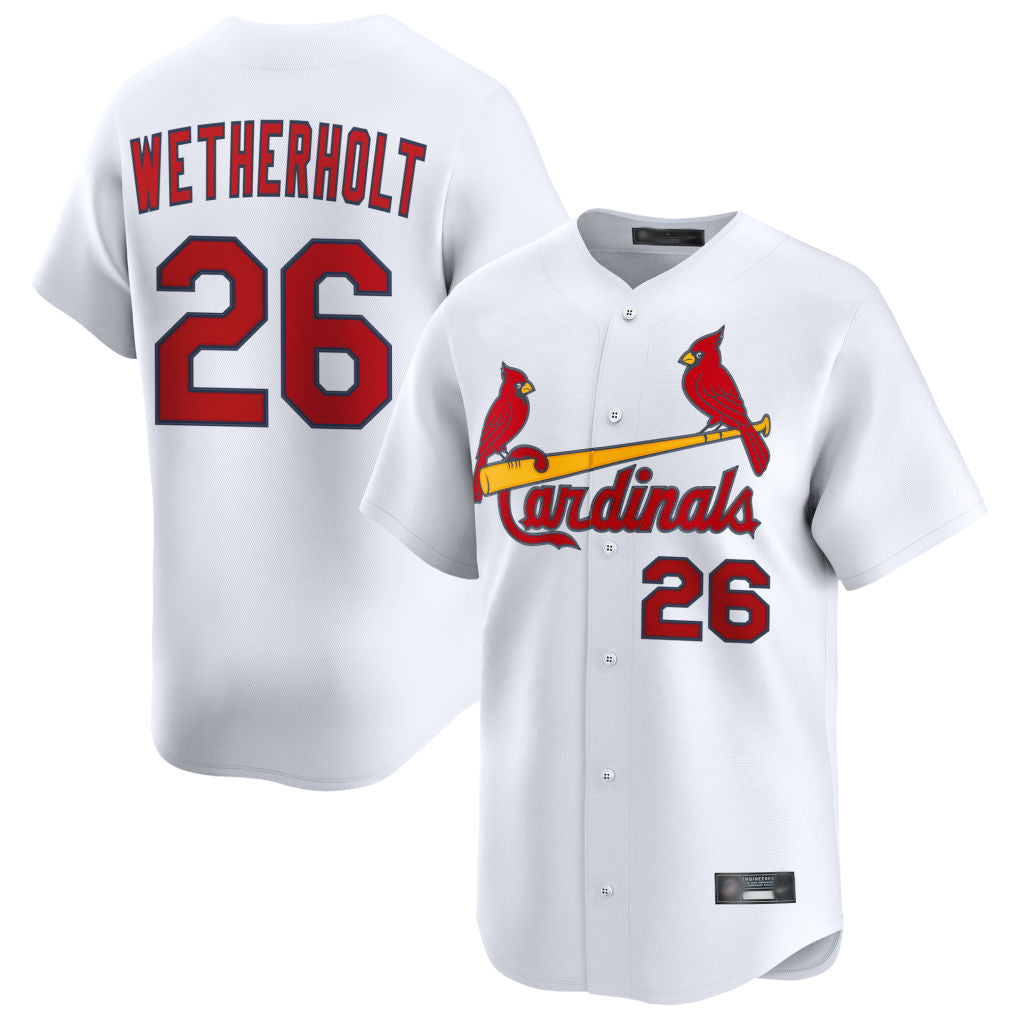 Fenge St. Louis Cardinals #26 JJ Wetherholt Player White Home Limited Stitched Jerseys