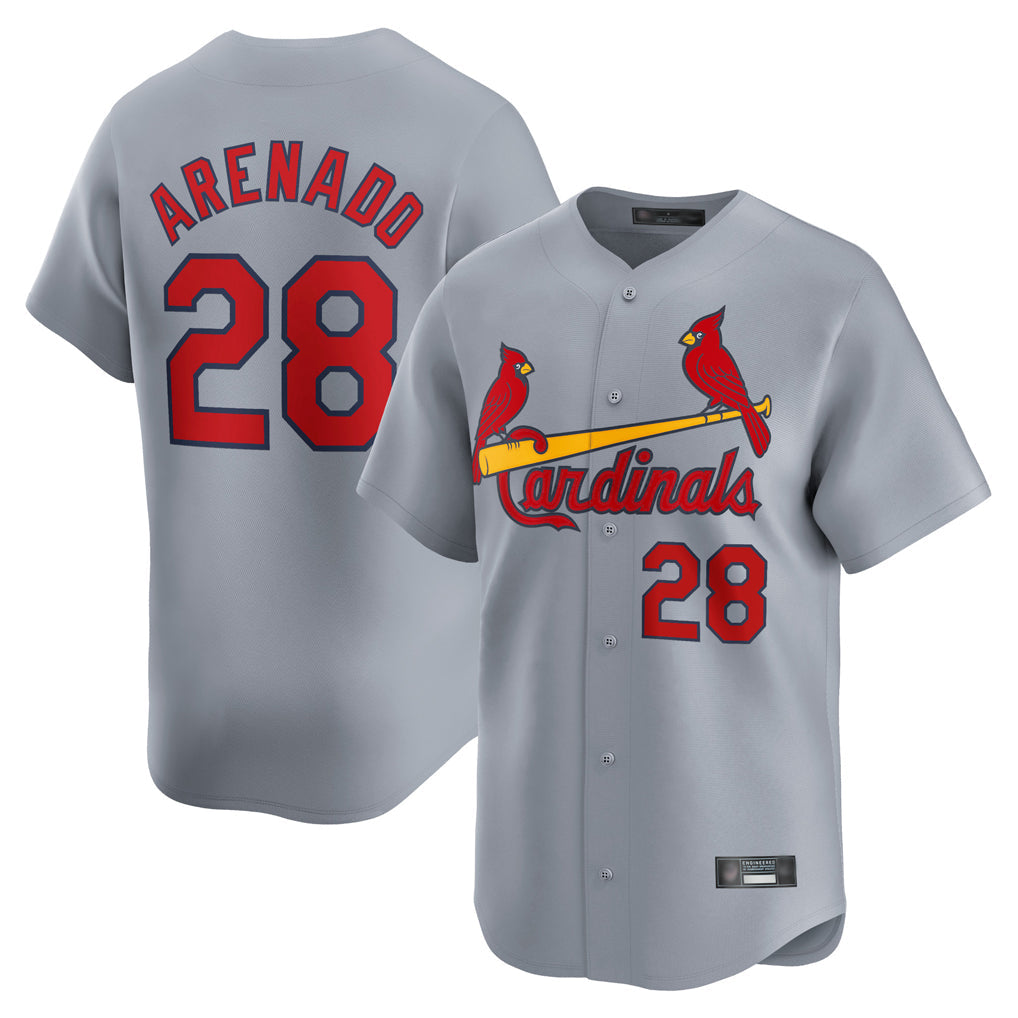 Fenge St. Louis Cardinals #28 Nolan Arenado Player Gray Home Limited Stitched Jerseys