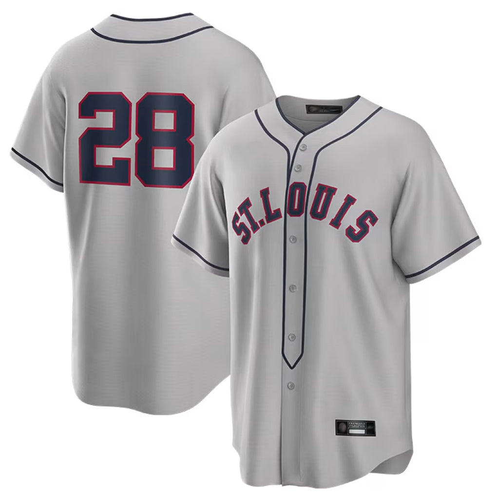 Fenge St. Louis Cardinals #28 Nolan Arenado Player Gray Home Replica Stitched Jerseys