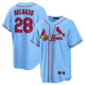 Fenge St. Louis Cardinals #28 Nolan Arenado Player Light Blue Home Game Stitched Jerseys