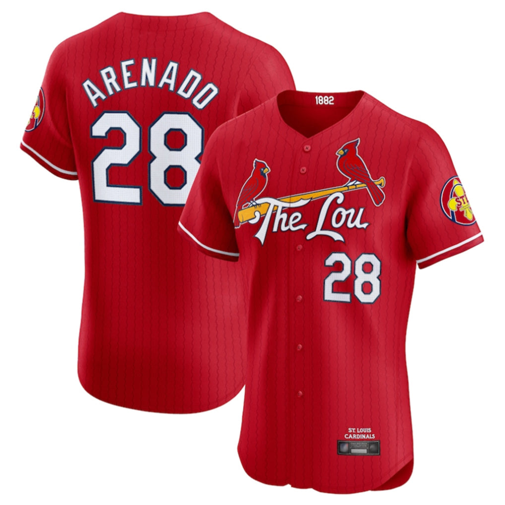 Fenge St. Louis Cardinals #28 Nolan Arenado Player Red City Connect Limited Elite Stitched Jerseys