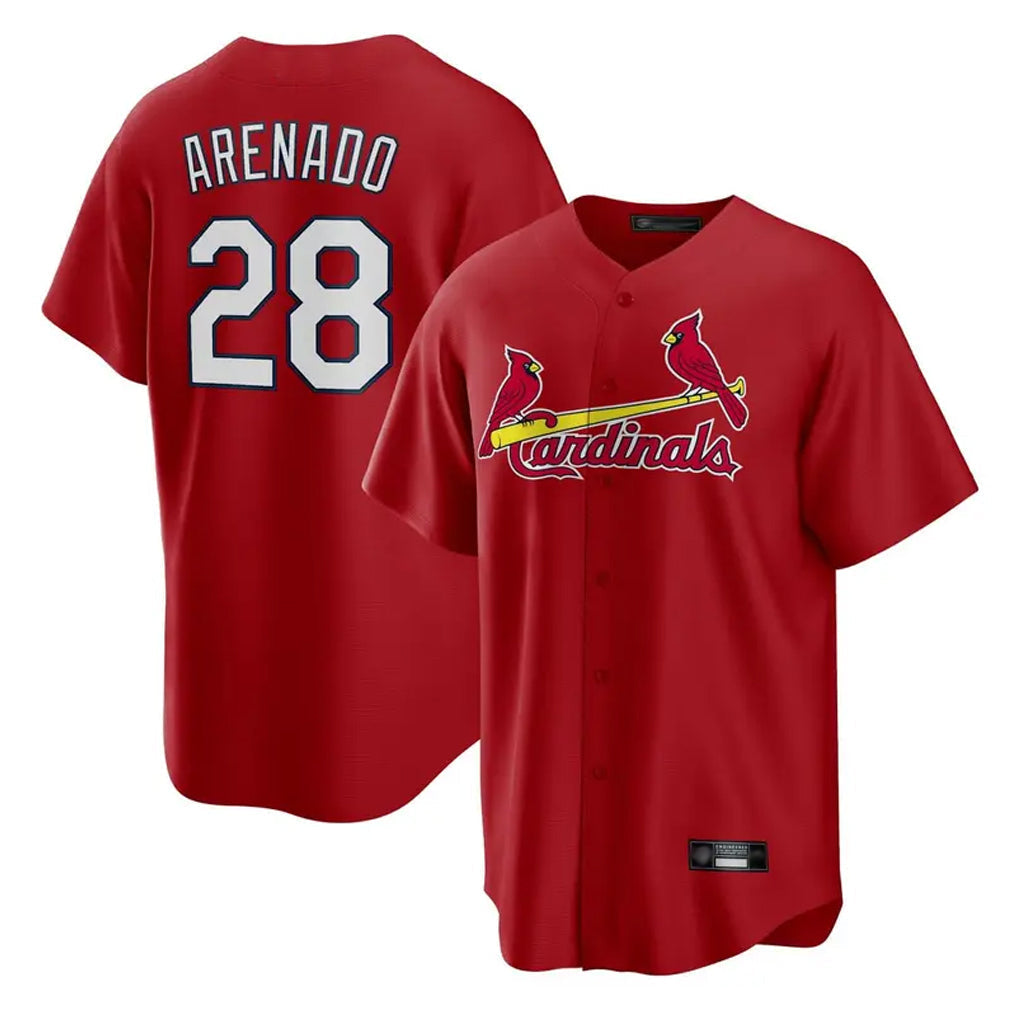 Fenge St. Louis Cardinals #28 Nolan Arenado Player Red Home Game Stitched Jerseys