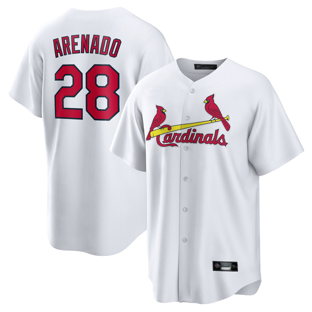 Fenge St. Louis Cardinals #28 Nolan Arenado Player White Home Game Stitched Jerseys