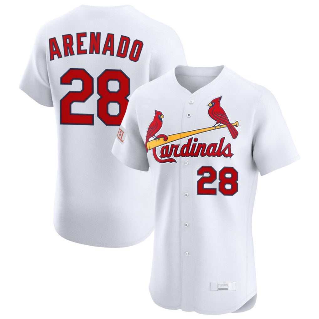Fenge St. Louis Cardinals #28 Nolan Arenado Player White Home Limited Elite Stitched Jerseys