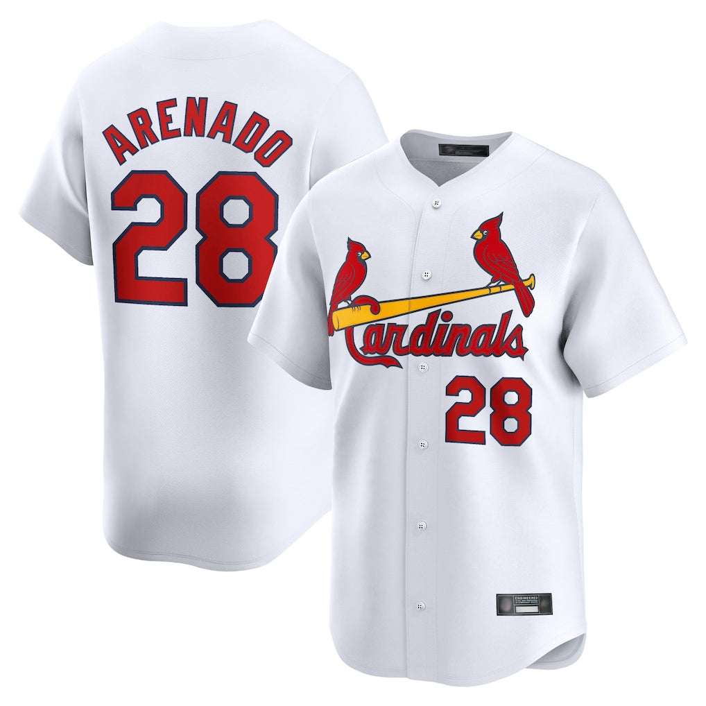 Fenge St. Louis Cardinals #28 Nolan Arenado Player White Home Limited Stitched Jerseys