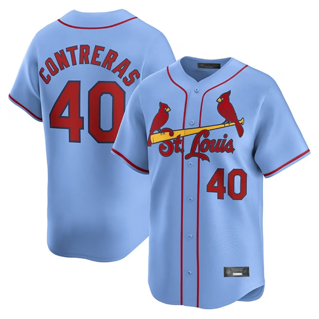 Fenge St. Louis Cardinals #40 Willson Contreras Player Light Blue Home Limited Stitched Jerseys