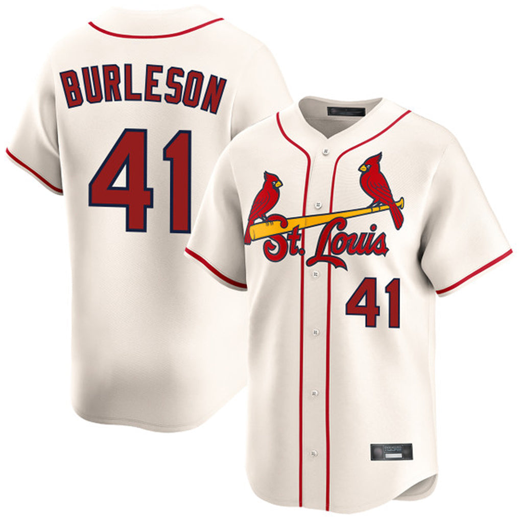 Fenge St. Louis Cardinals #41 Alec Burlesona Player Cream Home Limited Stitched Jerseys