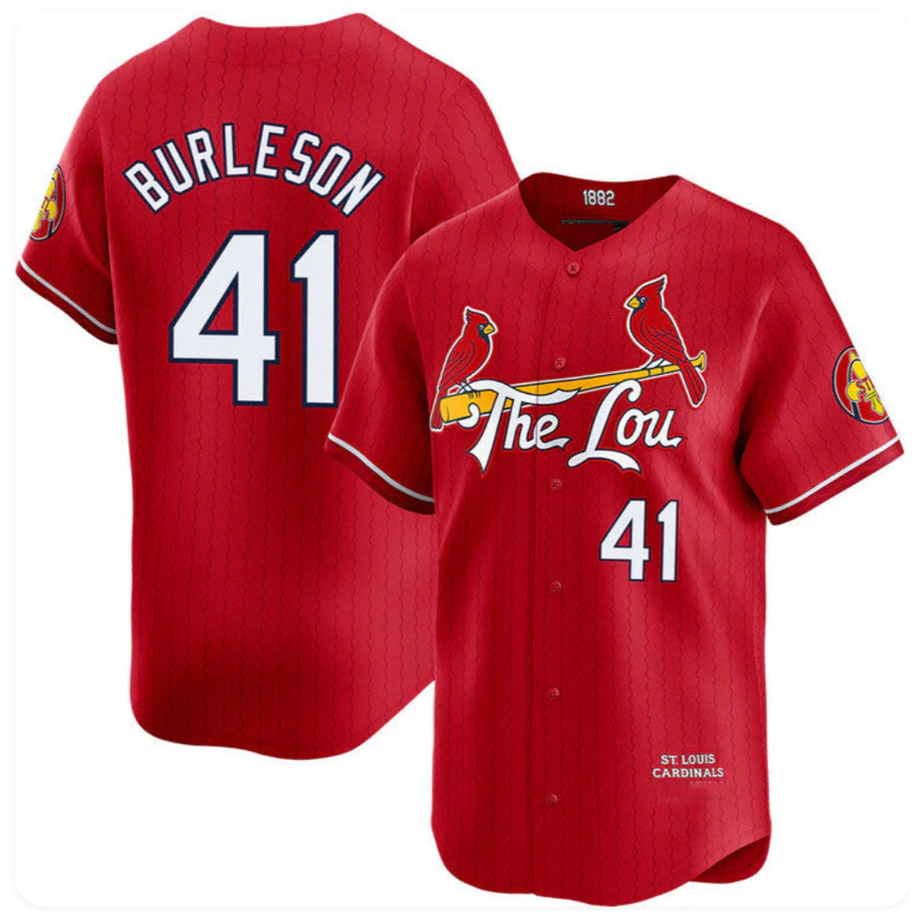 Fenge St. Louis Cardinals #41 Alec Burlesona Player Red City Connect Limited Stitched Jerseys