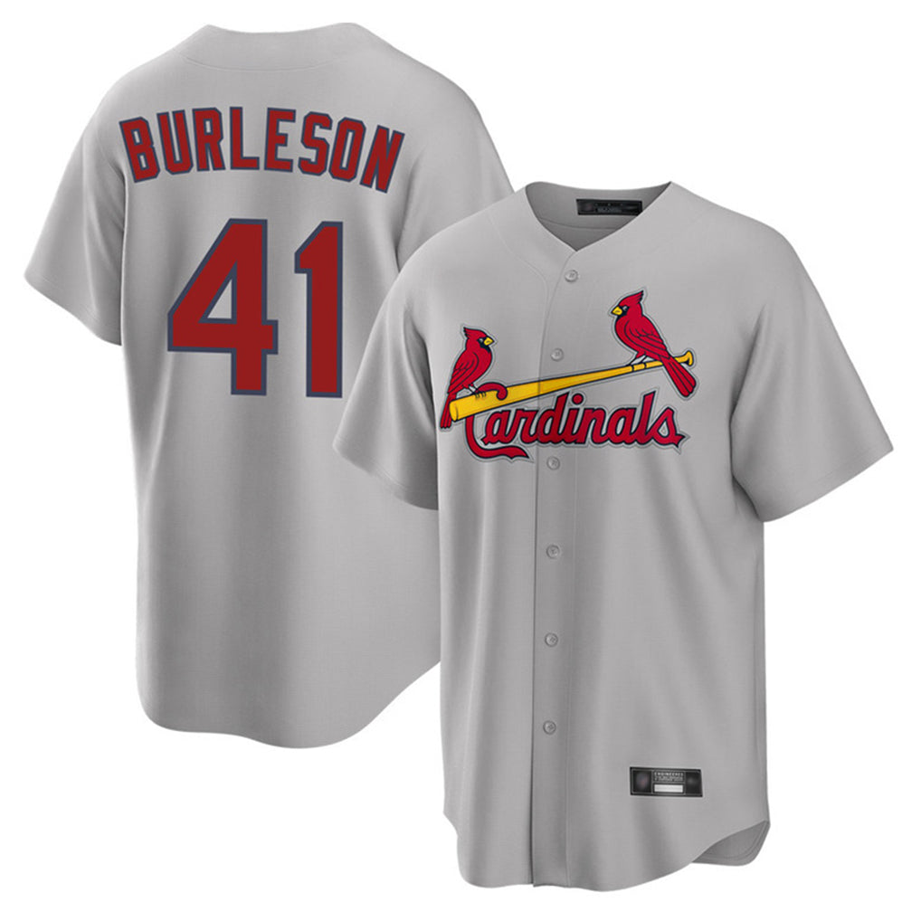 Fenge St. Louis Cardinals #41 Alec Burlesona Player Gray Home Game Stitched Jerseys