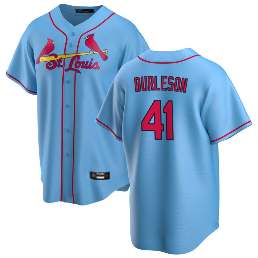 Fenge St. Louis Cardinals #41 Alec Burlesona Player Light Blue Home Game Stitched Jerseys