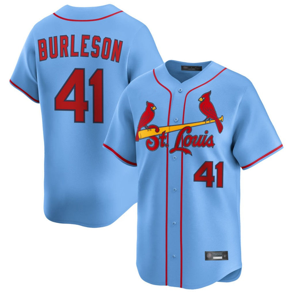 Fenge St. Louis Cardinals #41 Alec Burlesona Player Light Blue Home Limited Stitched Jerseys