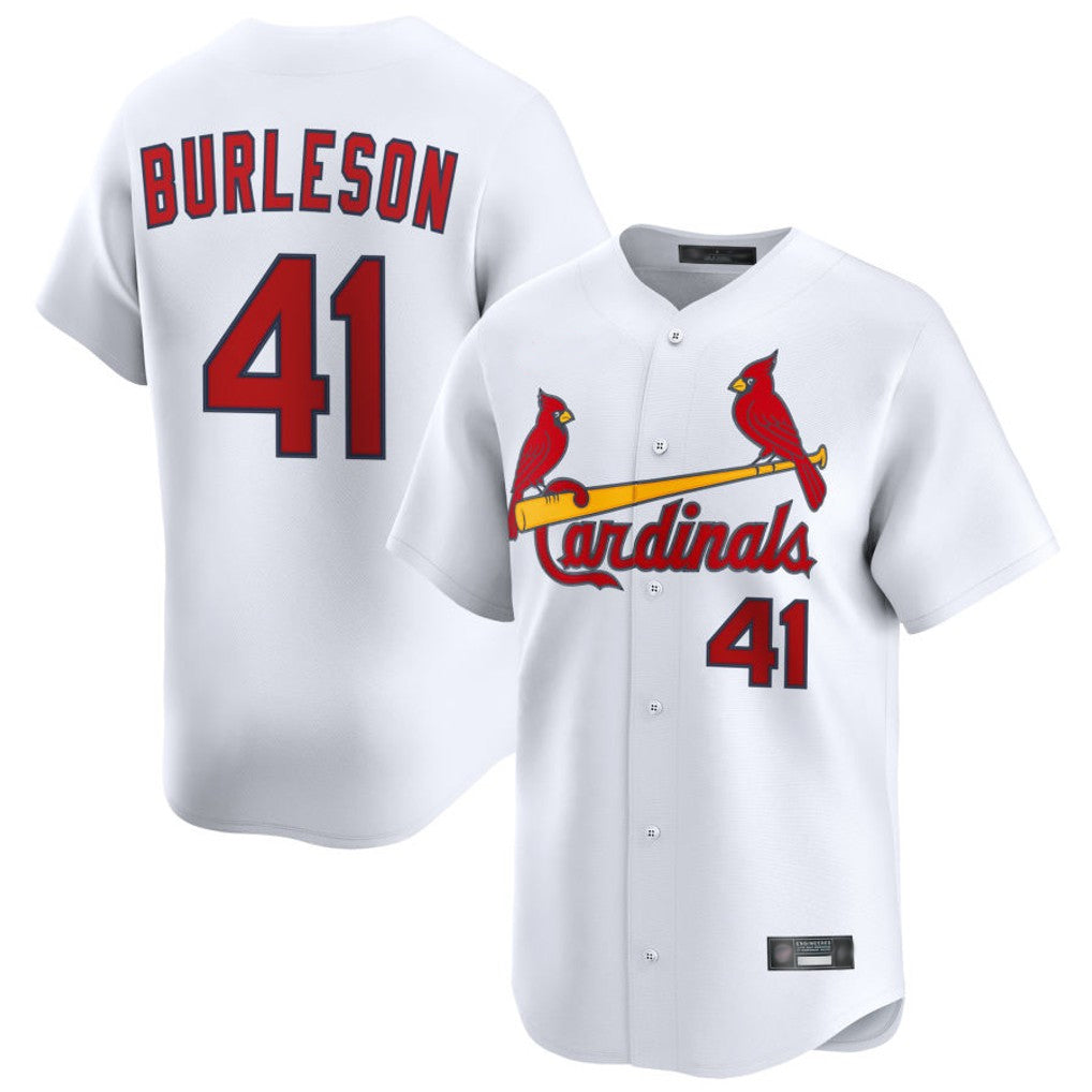 Fenge St. Louis Cardinals #41 Alec Burlesona Player White Home Limited Stitched Jerseys