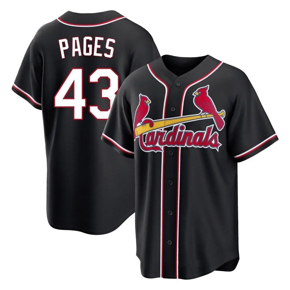 Fenge St. Louis Cardinals #43 Pedro Pages Player Black Carbon Fashio Game Stitched Jerseys