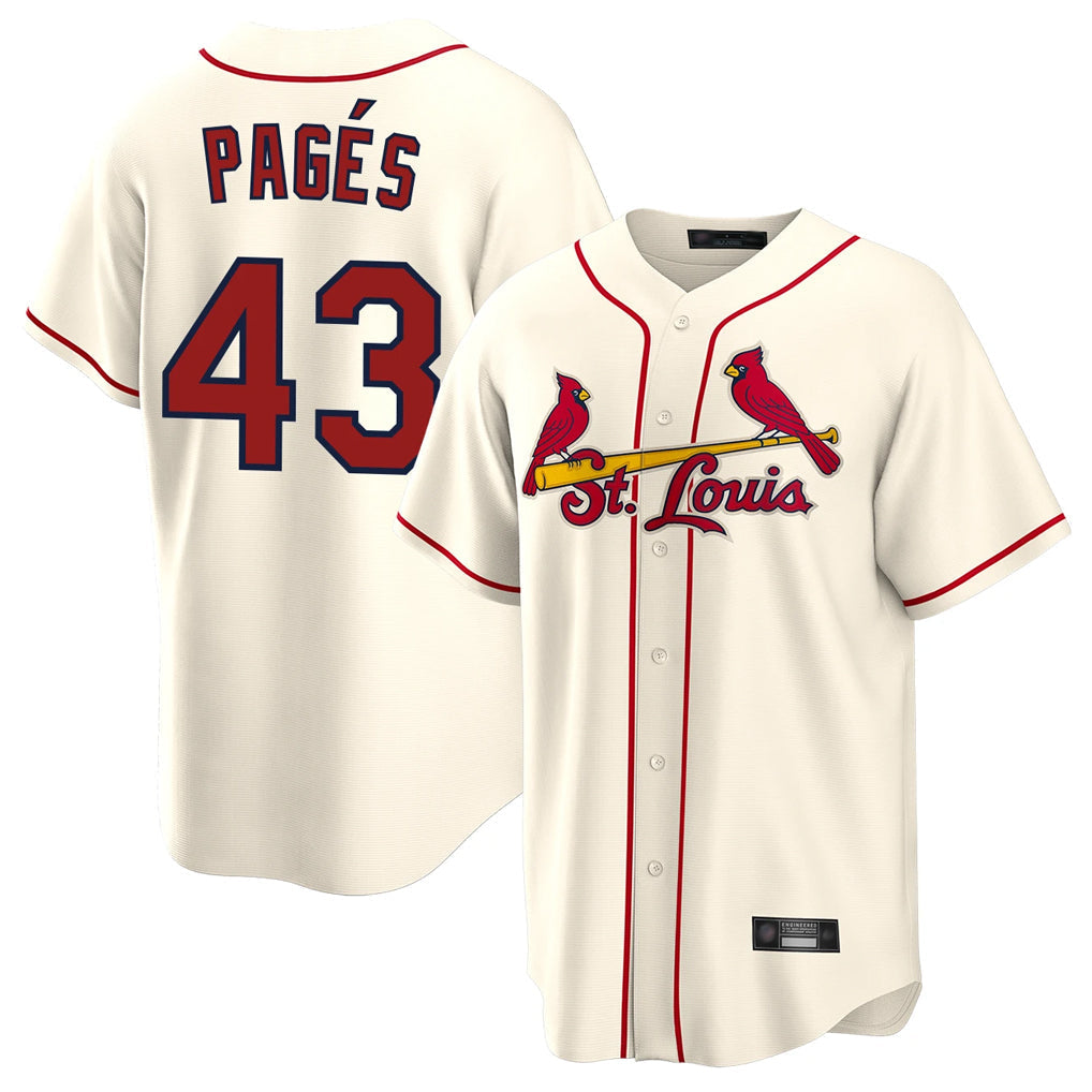 Fenge St. Louis Cardinals #43 Pedro Pages Player Cream Home Game Stitched Jerseys