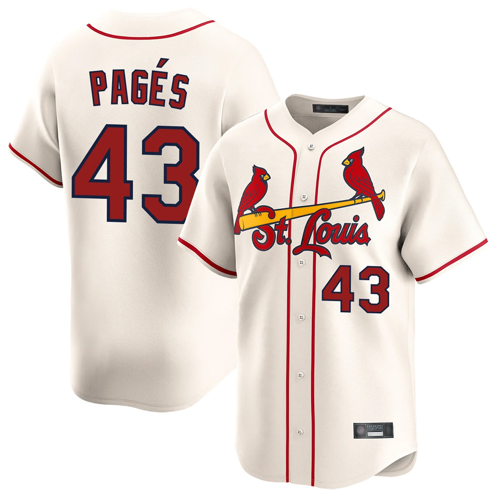 Fenge St. Louis Cardinals #43 Pedro Pages Player Cream Home Limited Stitched Jerseys
