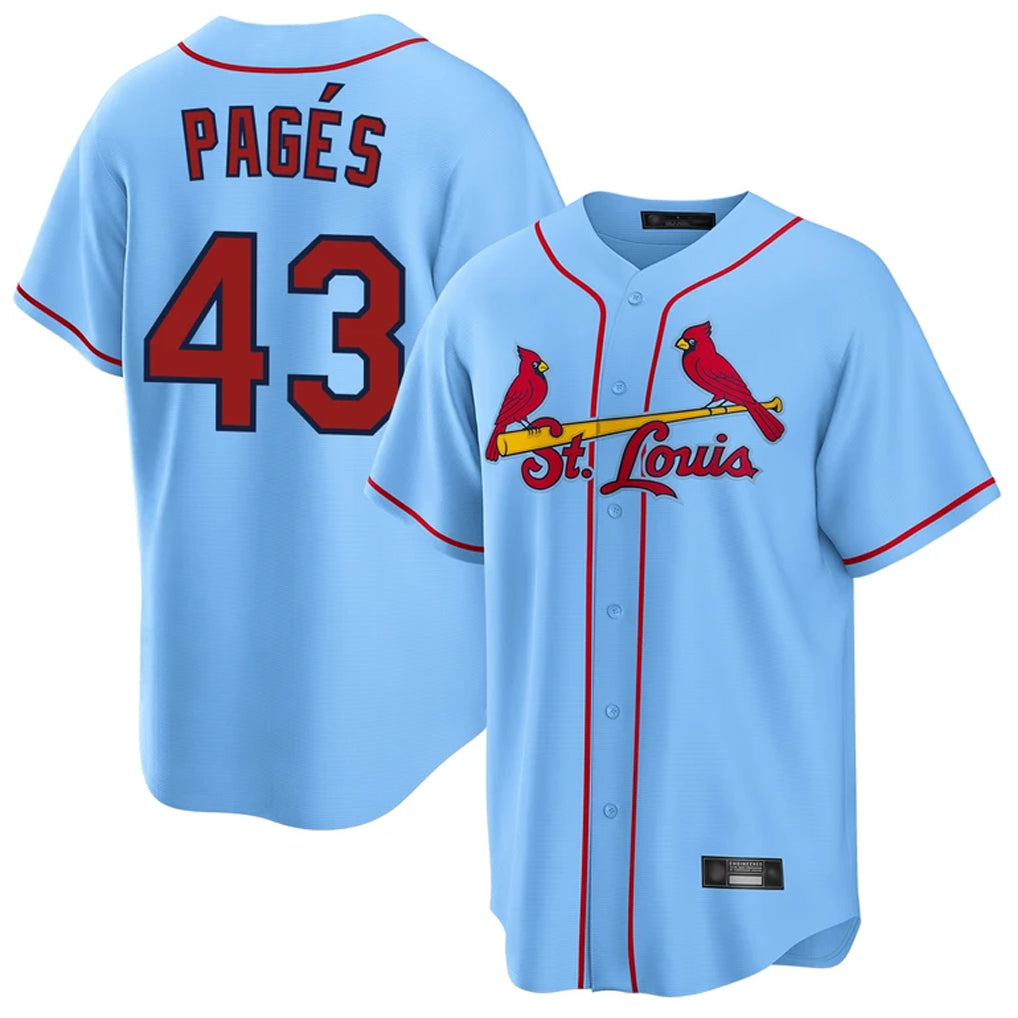 Fenge St. Louis Cardinals #43 Pedro Pages Player Light Blue Home Game Stitched Jerseys