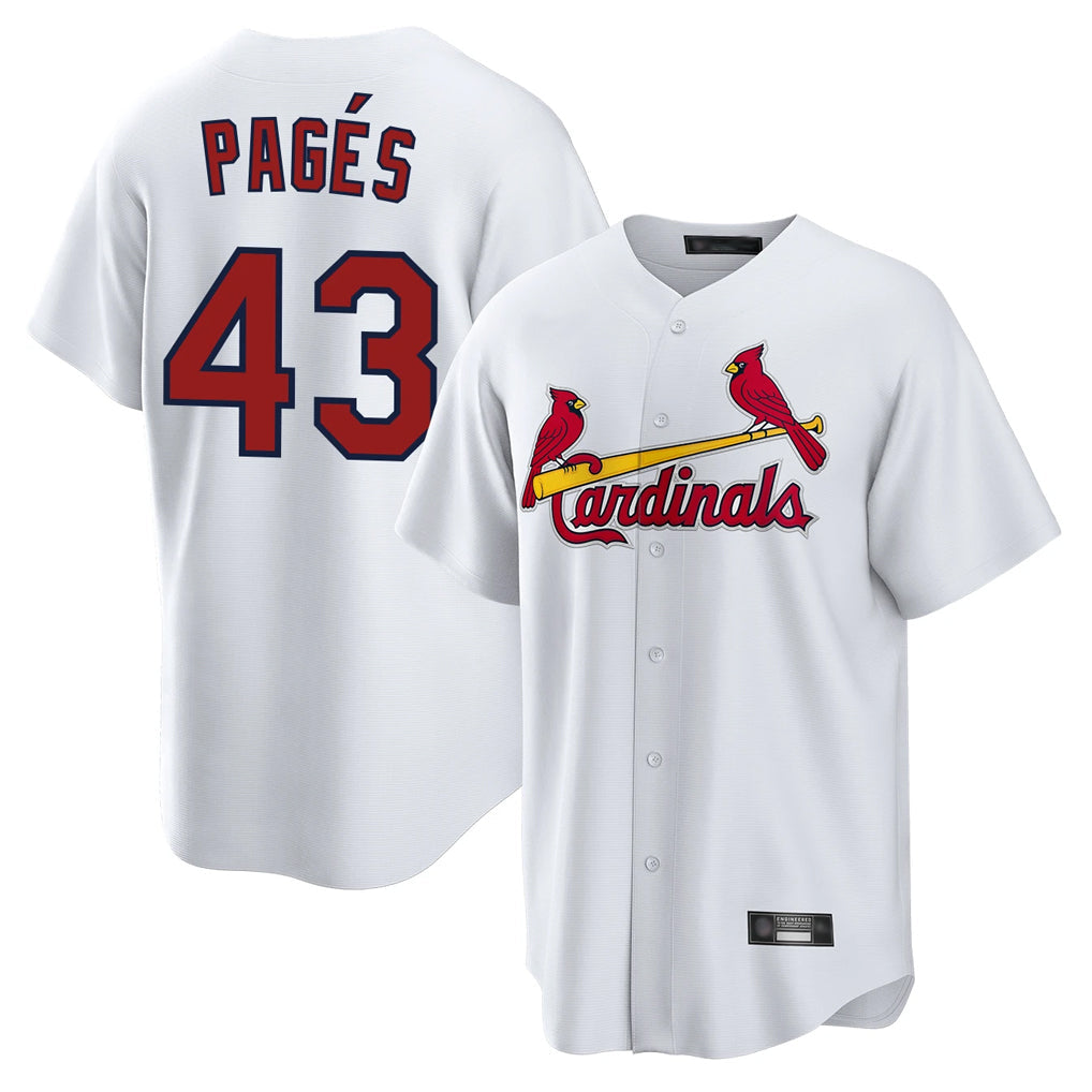 Fenge St. Louis Cardinals #43 Pedro Pages Player White Home Game Stitched Jerseys