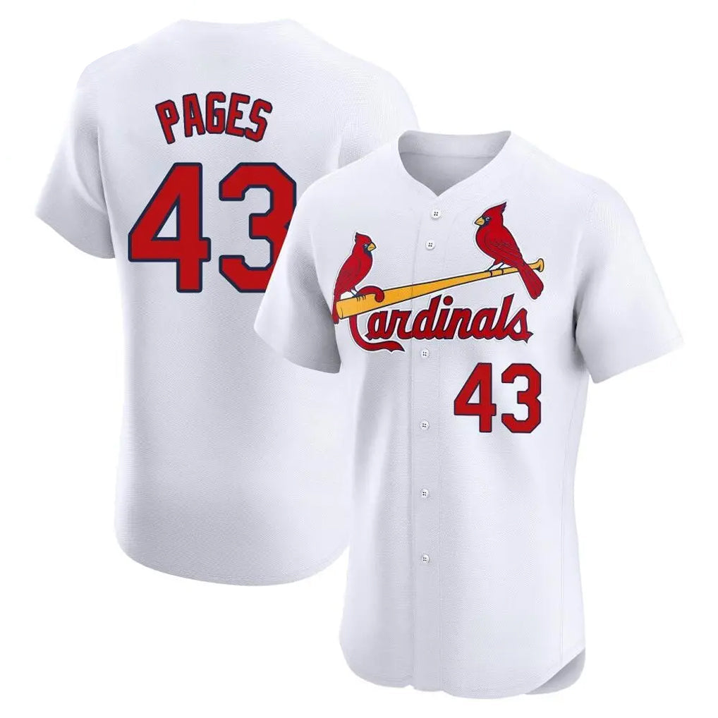 Fenge St. Louis Cardinals #43 Pedro Pages Player White Home Limited Elite Stitched Jerseys
