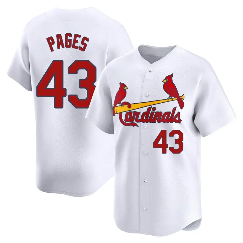 Fenge St. Louis Cardinals #43 Pedro Pages Player White Home Limited Stitched Jerseys