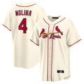Fenge St. Louis Cardinals #4 Yadier Molina Player Cream Home Game Stitched Jerseys