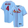 Fenge St. Louis Cardinals #4 Yadier Molina Player Light Blue Home Game Stitched Jerseys