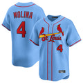 Fenge St. Louis Cardinals #4 Yadier Molina Player Light Blue Home Limited Stitched Jerseys