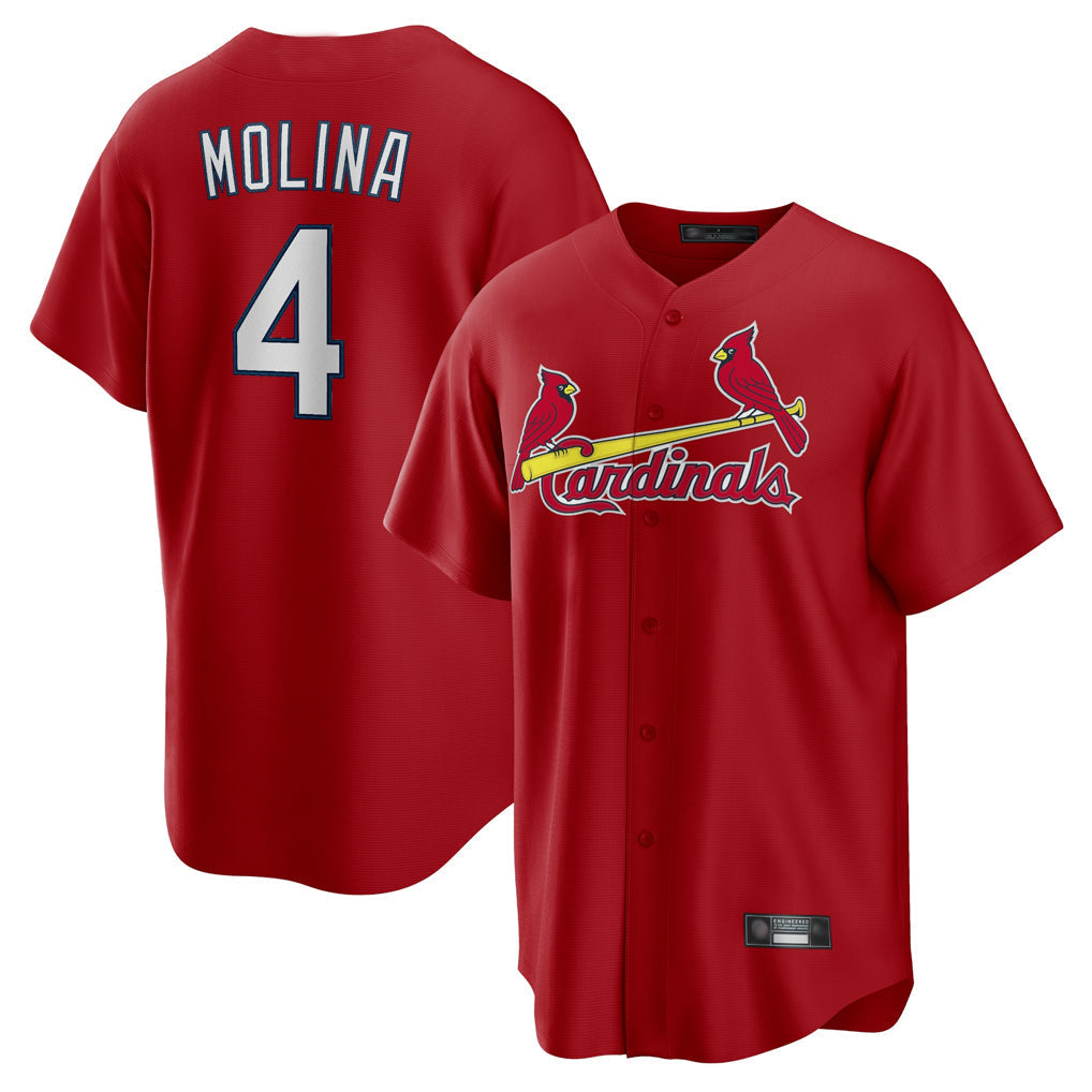 Fenge St. Louis Cardinals #4 Yadier Molina Player Red Home Game Stitched Jerseys