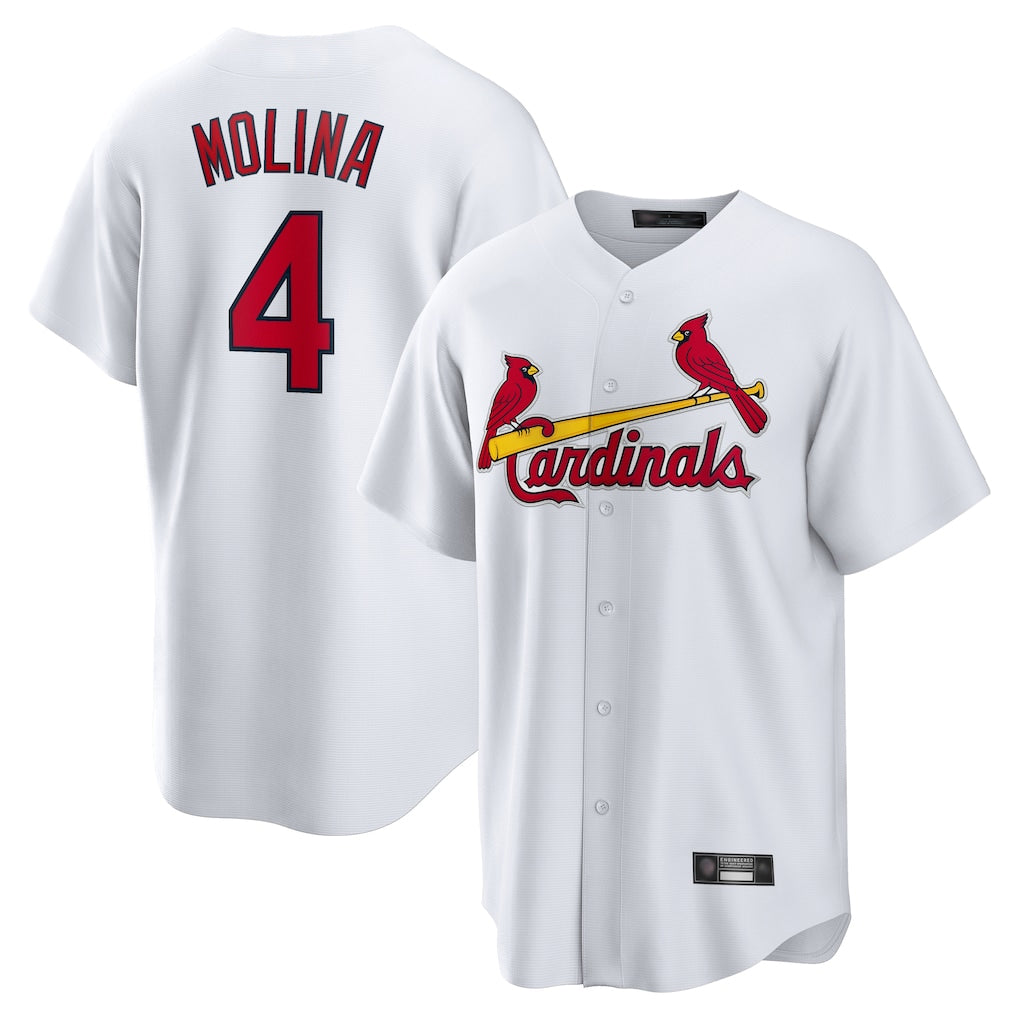 Fenge St. Louis Cardinals #4 Yadier Molina Player White Home Game Stitched Jerseys