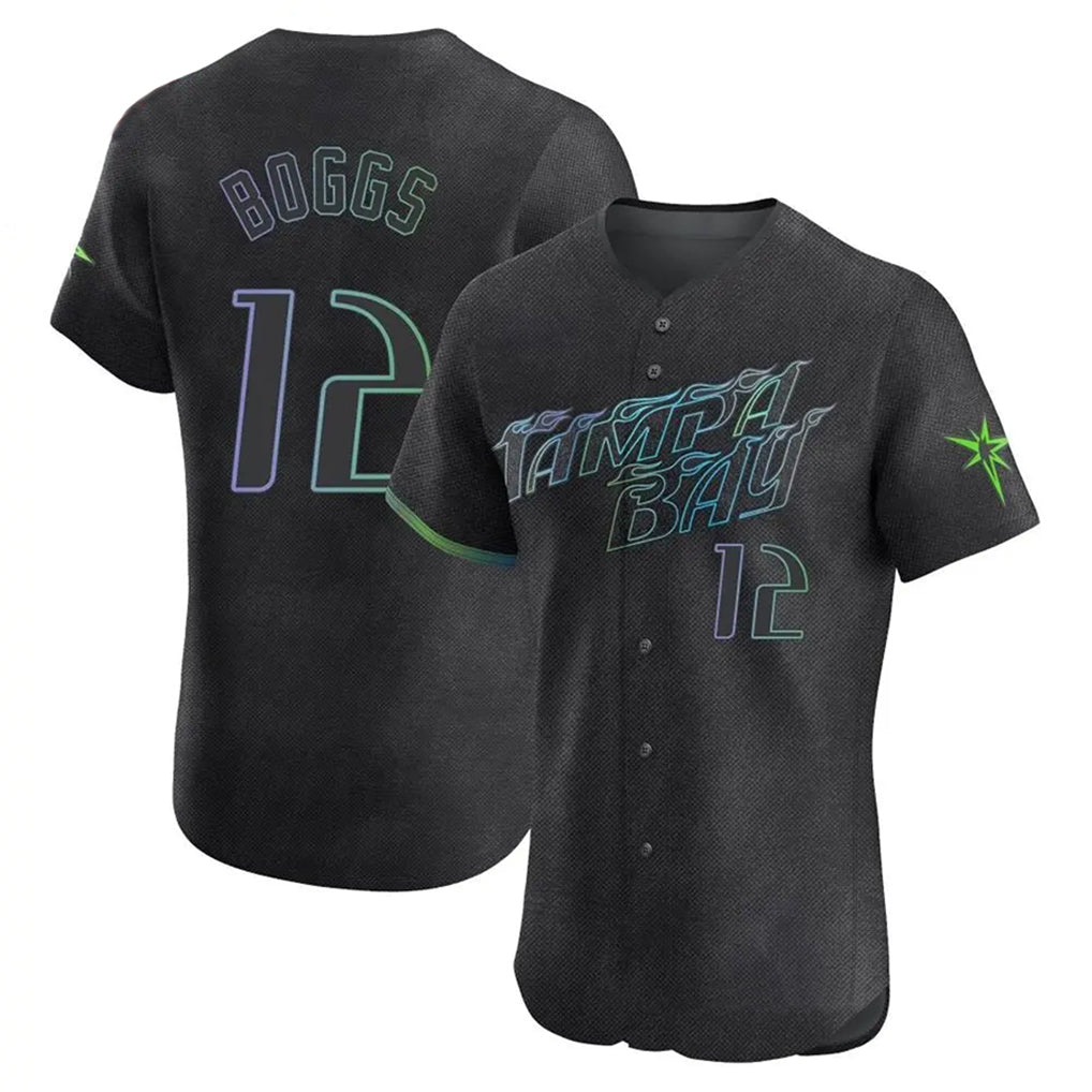 Fenge TB.Rays #12 Wade Boggs Player Black City Connect Home Limited Elite Stitched Jerseys