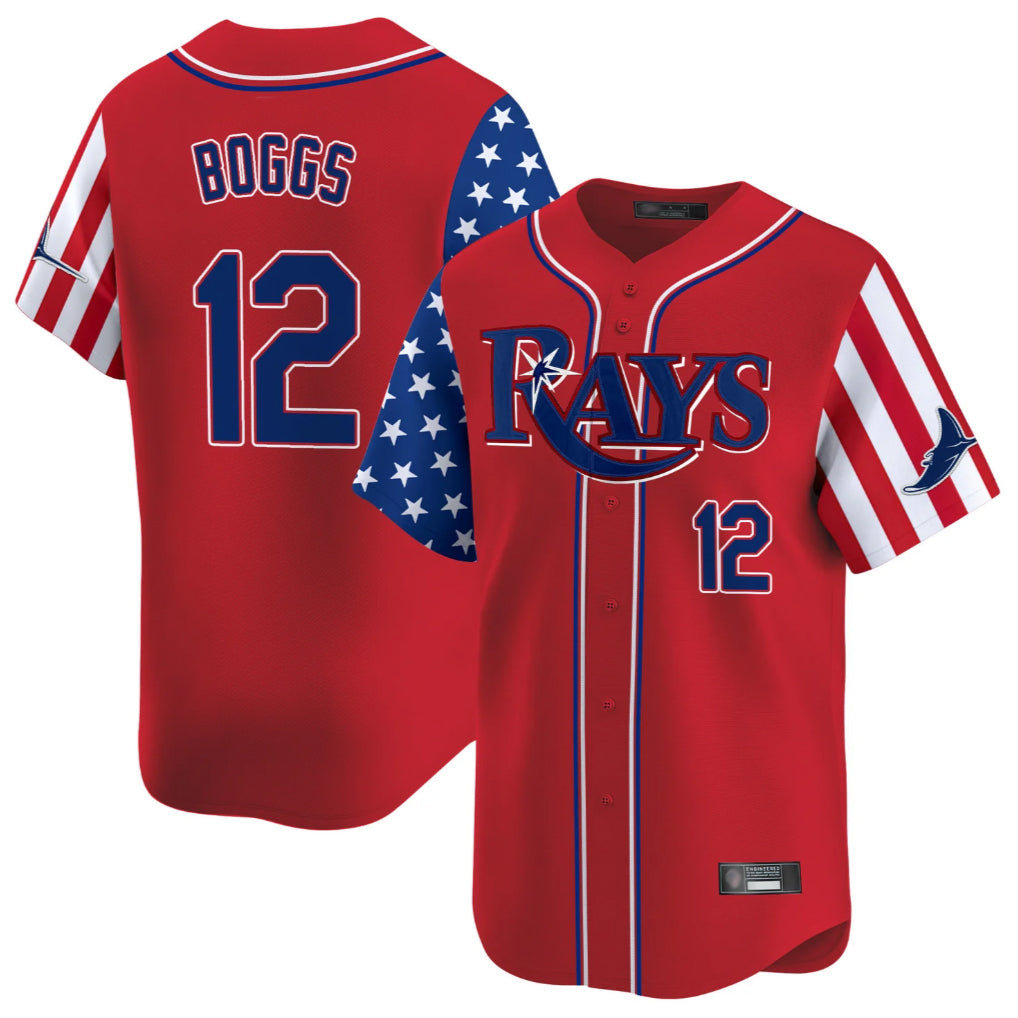 Fenge TB.Rays #12 Wade Boggs Player Red 2025 Independence Day Vapor Premier Limited Stitched Jerseys