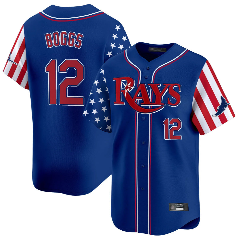Fenge TB.Rays #12 Wade Boggs Player Royal 2025 Independence Day Vapor Premier Limited Stitched Jerseys